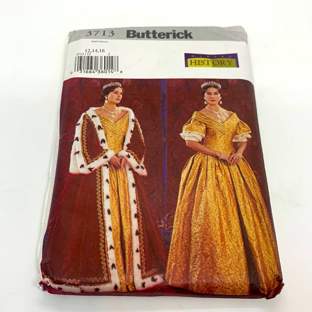 Butterick Making History UNCUT 3713 Historical Early 19th Sewing Pattern 12 -16